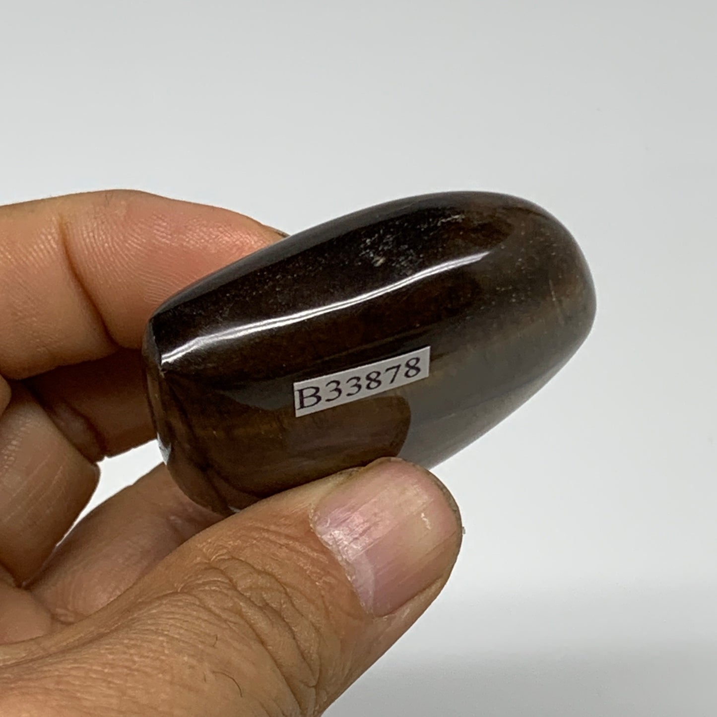 76.4g, 2.1"x2.1"x0.7", Tiger's Eye Heart Polished Healing Crystal @India, B33878