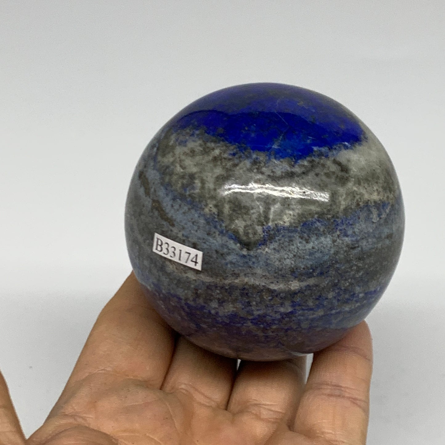 1.11 lbs, 2.7" (68mm), Lapis Lazuli Sphere Ball Gemstone @Afghanistan, B33174