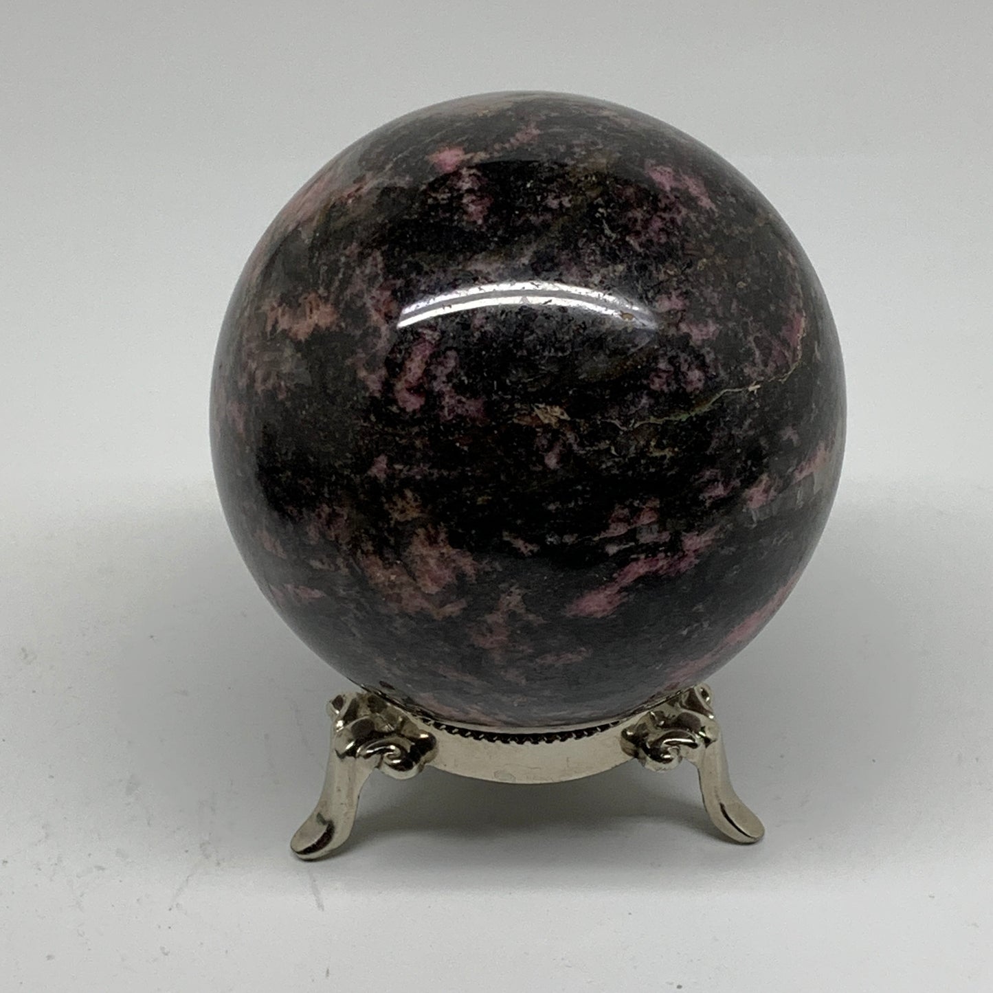 2.18 lbs, 3.2"(82mm), Natural Untreated Rhodonite Sphere Ball Polished, B37539