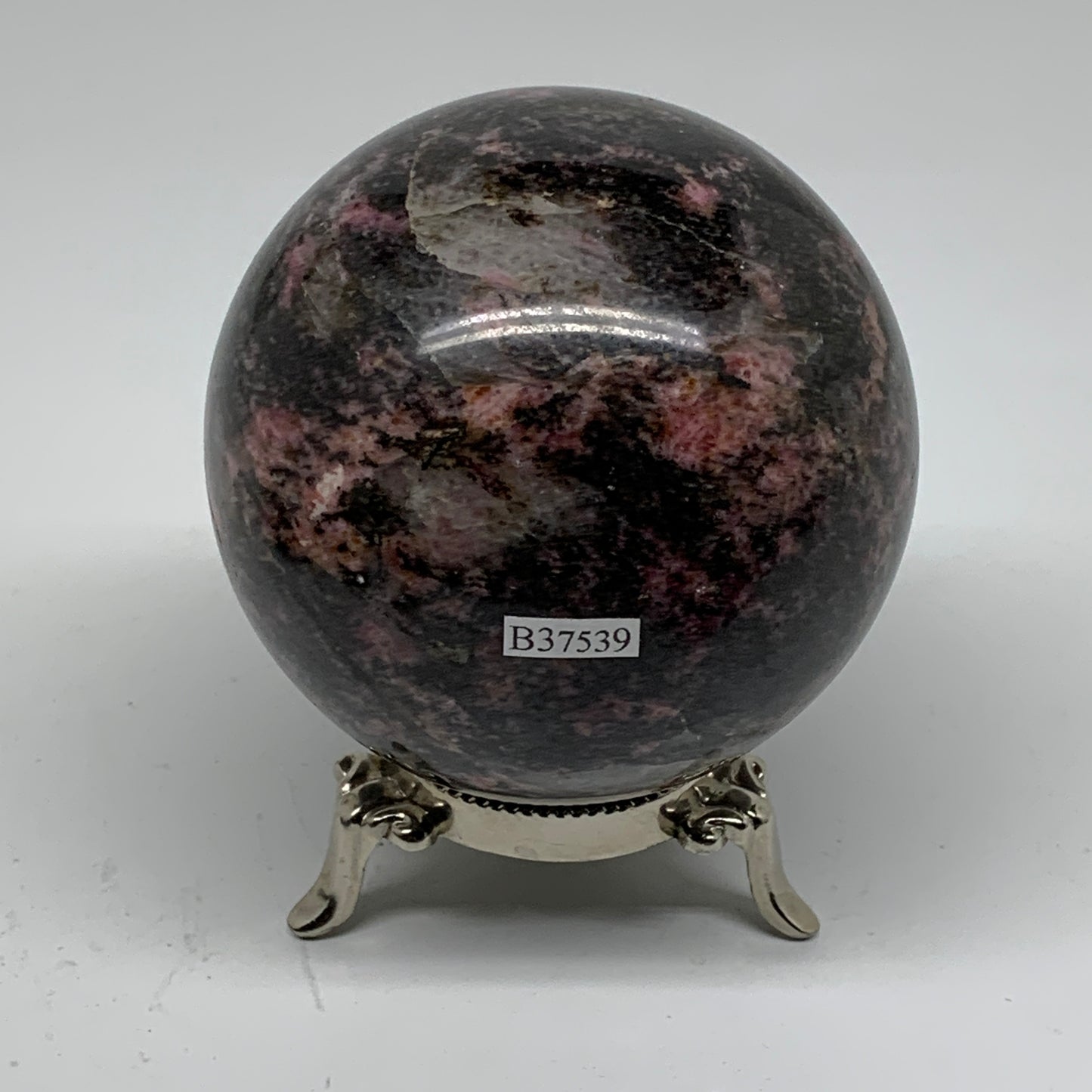 2.18 lbs, 3.2"(82mm), Natural Untreated Rhodonite Sphere Ball Polished, B37539