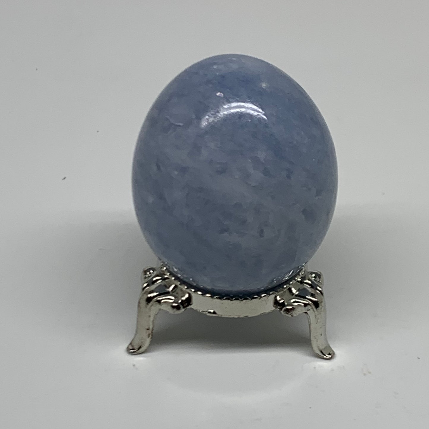 120g, 2"x1.6", Natural Blue Calcite Egg Polished Crystal @Madagascar, B38404