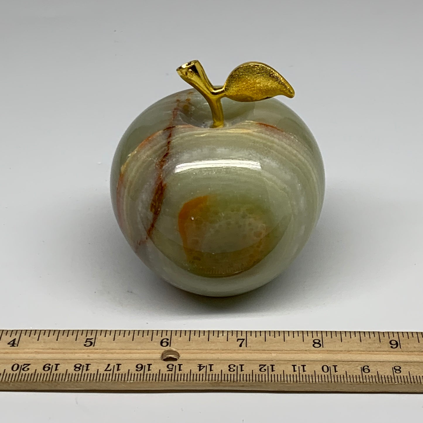 617g, 2.7"x3" Natural Green Onyx Apple Gemstone @Afghanistan, B32504