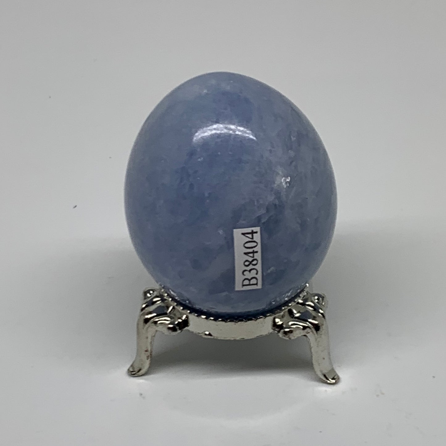 120g, 2"x1.6", Natural Blue Calcite Egg Polished Crystal @Madagascar, B38404