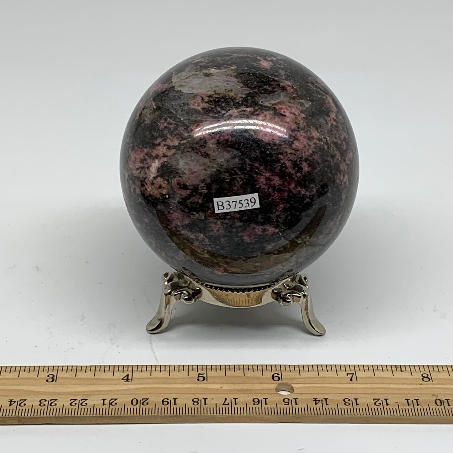 2.18 lbs, 3.2"(82mm), Natural Untreated Rhodonite Sphere Ball Polished, B37539
