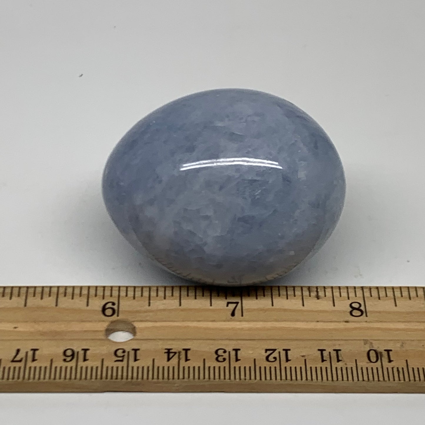 120g, 2"x1.6", Natural Blue Calcite Egg Polished Crystal @Madagascar, B38404