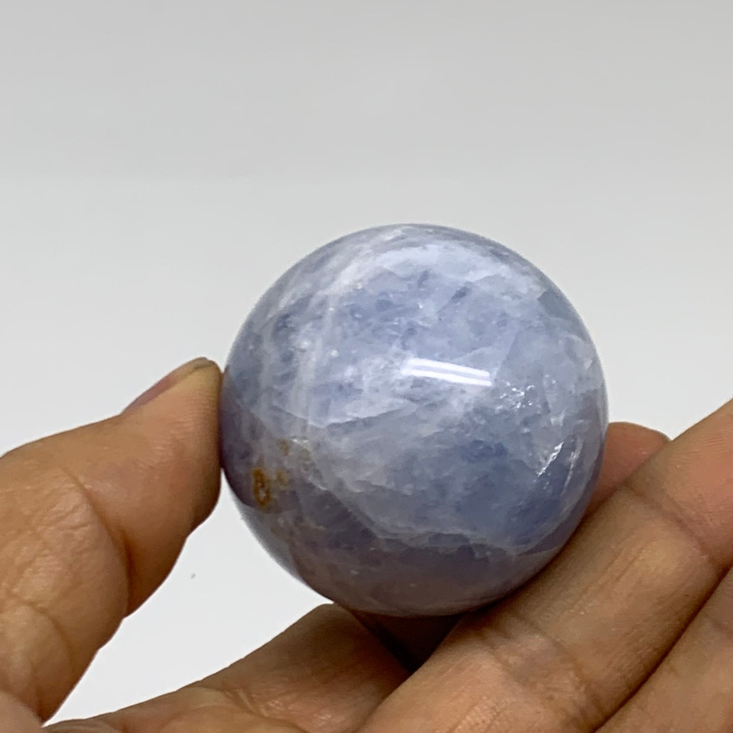 120g, 2"x1.6", Natural Blue Calcite Egg Polished Crystal @Madagascar, B38405