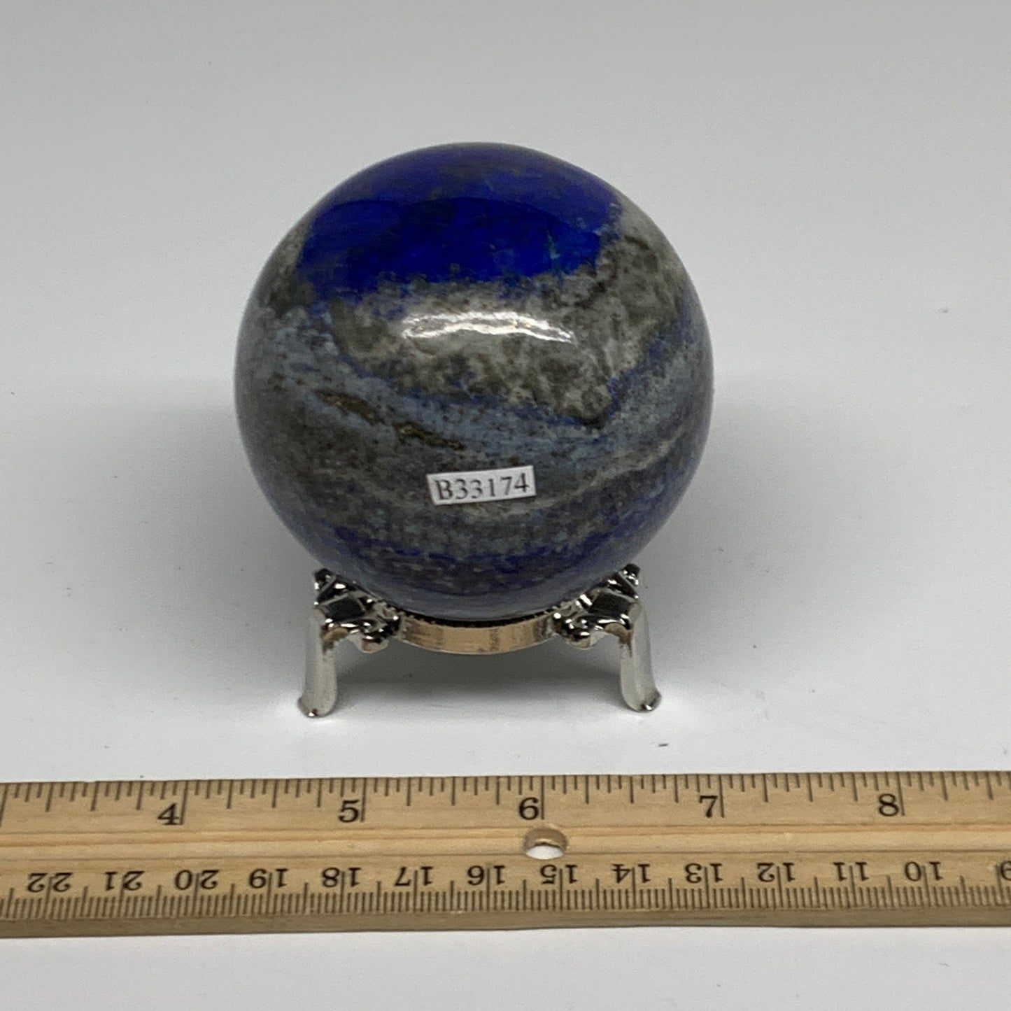 1.11 lbs, 2.7" (68mm), Lapis Lazuli Sphere Ball Gemstone @Afghanistan, B33174
