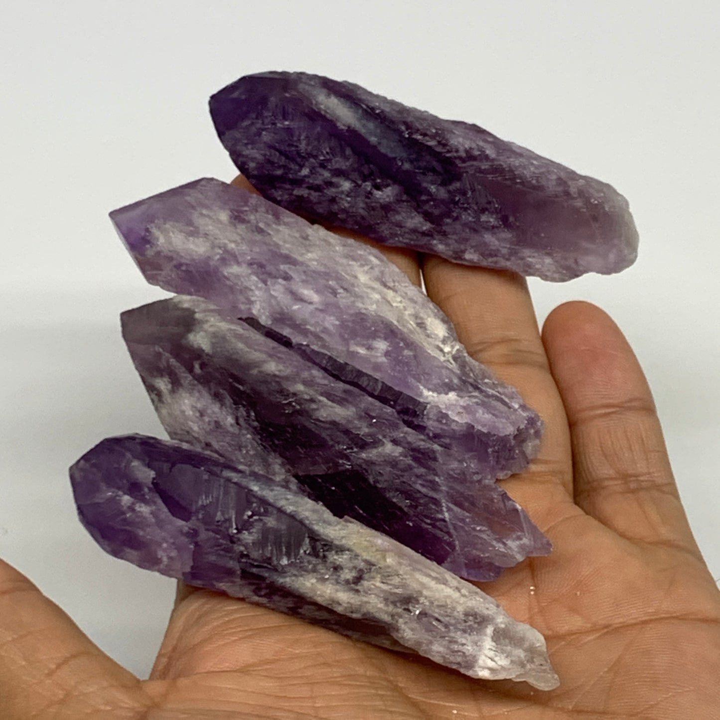 110.5g, 2.8 - 2.9", 4pcs, Amethyst Point Polished Rough lower part @Brazil, B288