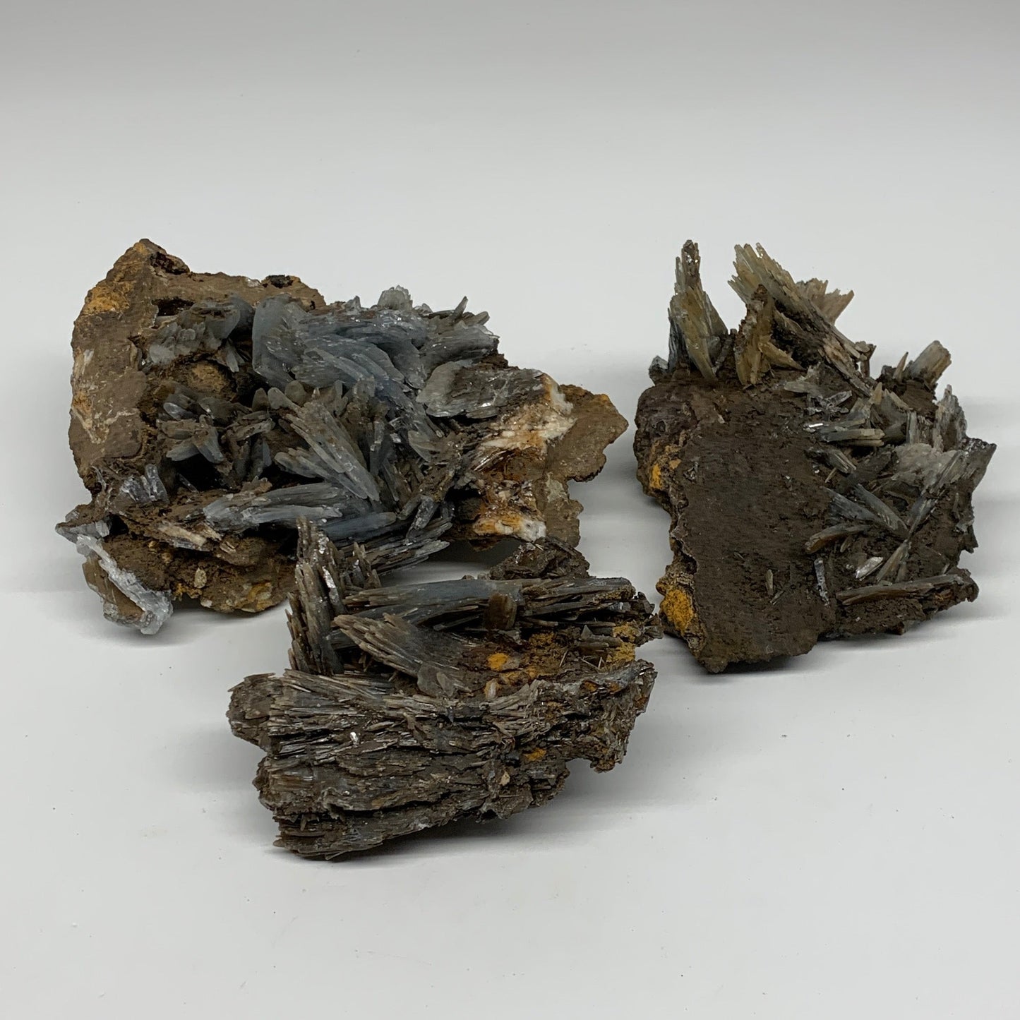 1660g, 4"-5.8", 3pcs Lot, Large Blue Barite Mineral Specimen @Morocco, B1209