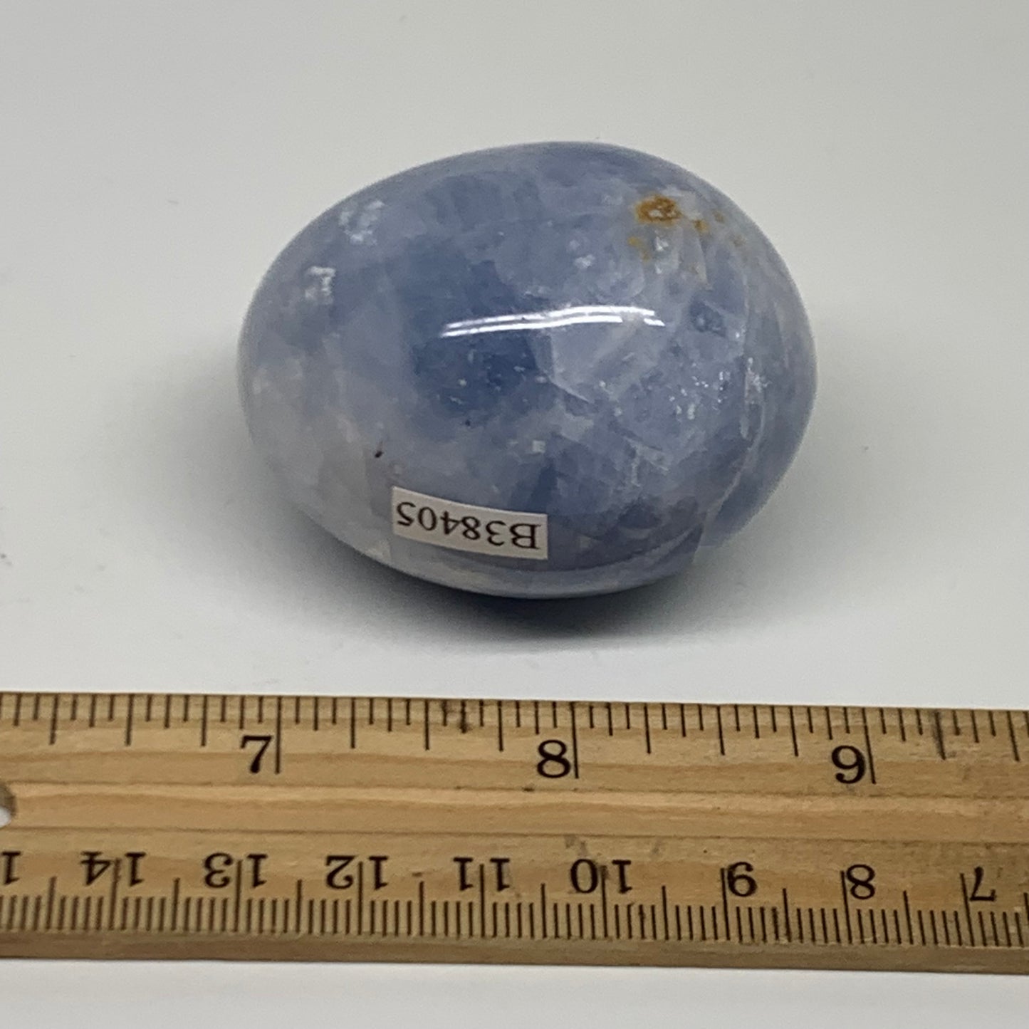 120g, 2"x1.6", Natural Blue Calcite Egg Polished Crystal @Madagascar, B38405