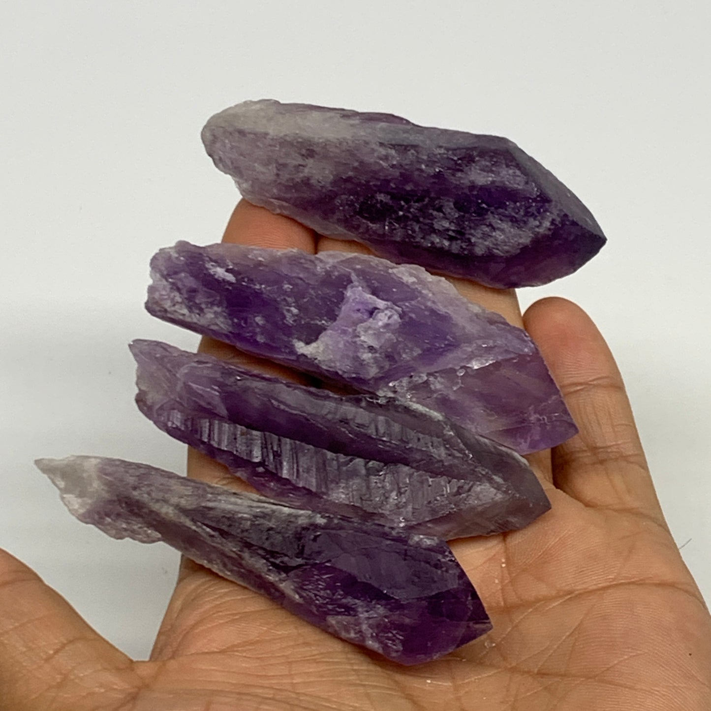 110.5g, 2.8 - 2.9", 4pcs, Amethyst Point Polished Rough lower part @Brazil, B288