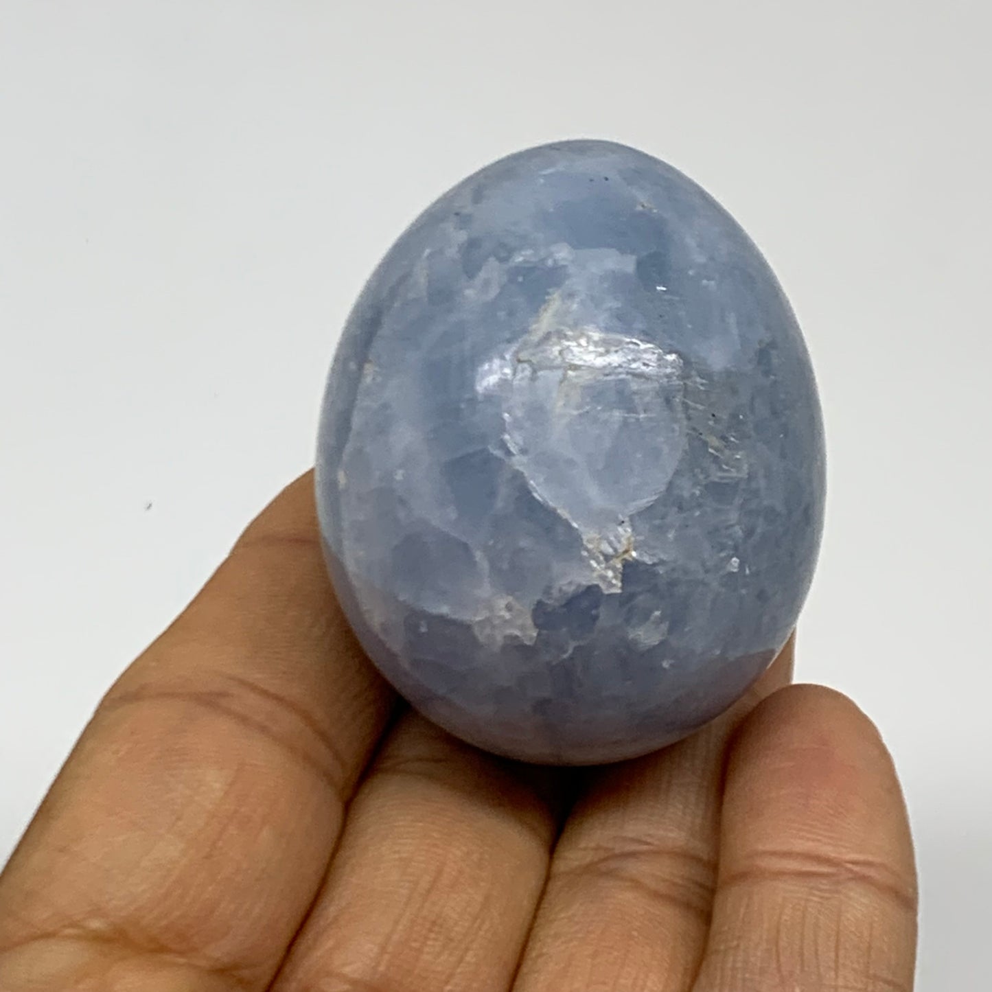 96.3g, 1.8"x1.5", Natural Blue Calcite Egg Polished Crystal @Madagascar, B38406