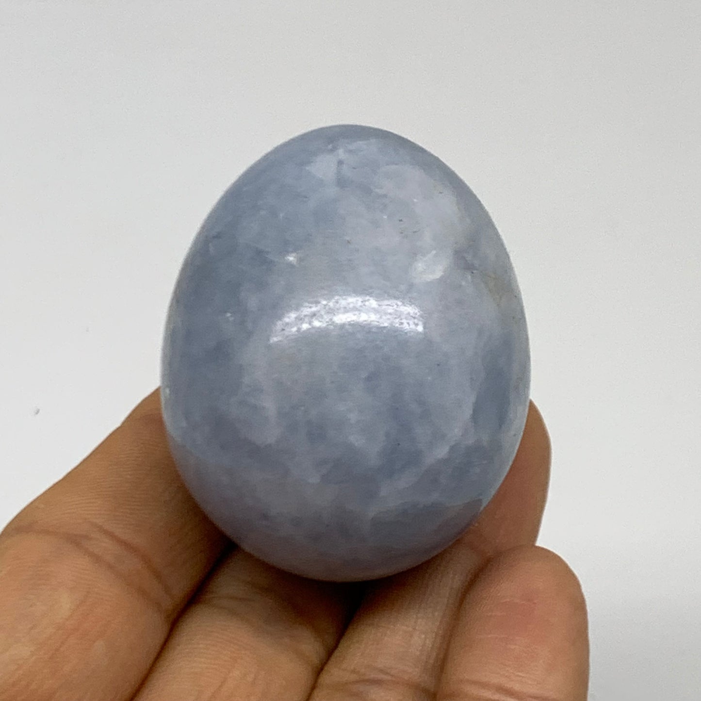 96.3g, 1.8"x1.5", Natural Blue Calcite Egg Polished Crystal @Madagascar, B38406