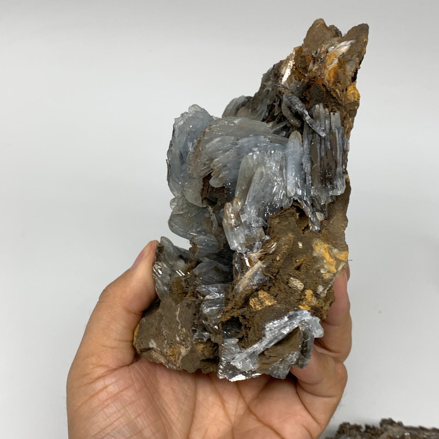 1660g, 4"-5.8", 3pcs Lot, Large Blue Barite Mineral Specimen @Morocco, B1209