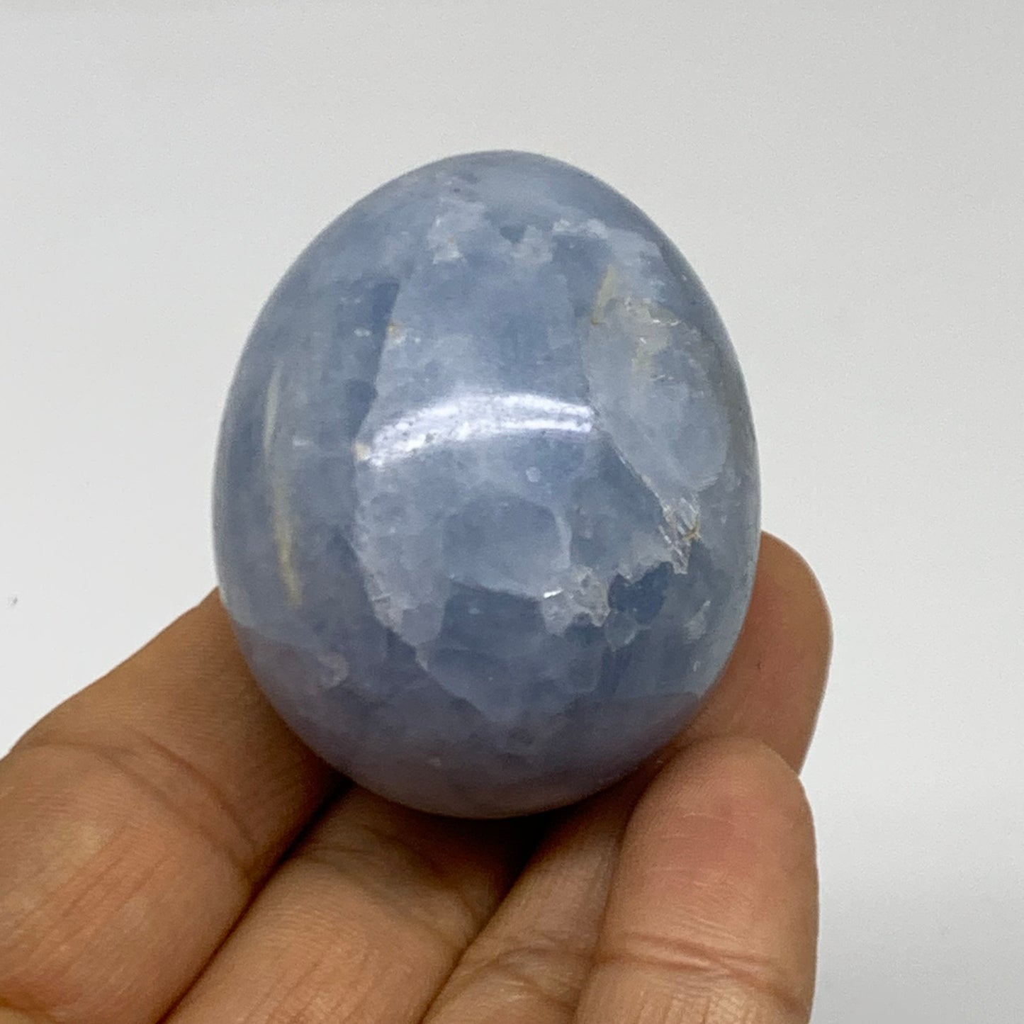 96.3g, 1.8"x1.5", Natural Blue Calcite Egg Polished Crystal @Madagascar, B38406