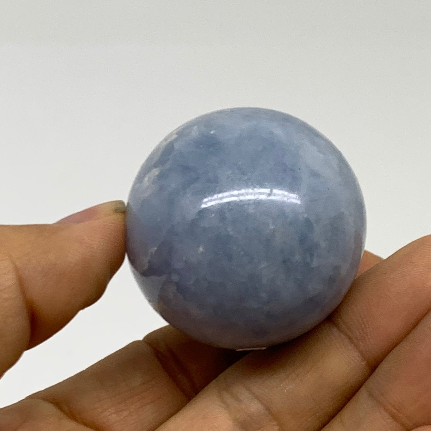 96.3g, 1.8"x1.5", Natural Blue Calcite Egg Polished Crystal @Madagascar, B38406