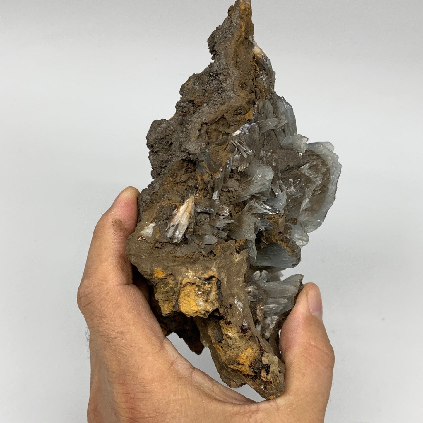 1660g, 4"-5.8", 3pcs Lot, Large Blue Barite Mineral Specimen @Morocco, B1209