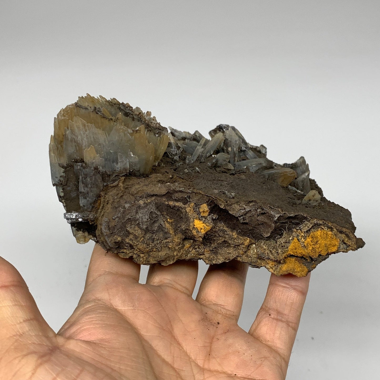 1660g, 4"-5.8", 3pcs Lot, Large Blue Barite Mineral Specimen @Morocco, B1209