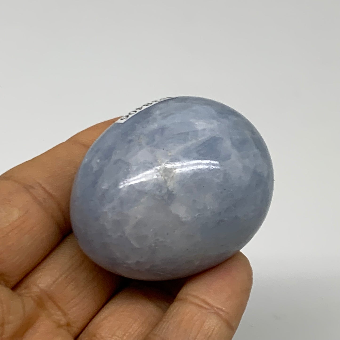 96.3g, 1.8"x1.5", Natural Blue Calcite Egg Polished Crystal @Madagascar, B38406