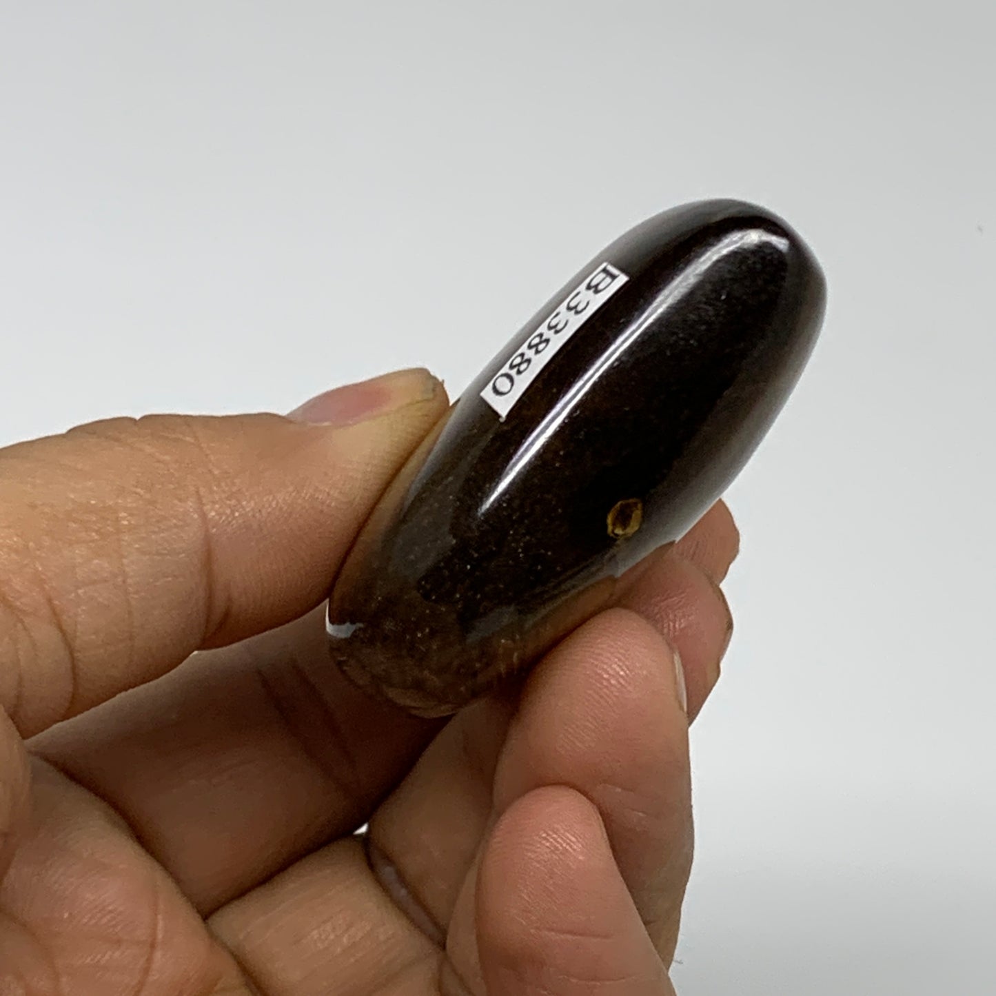 78.2g, 2"x2.1"x0.8", Tiger's Eye Heart Polished Healing Crystal @India, B33880