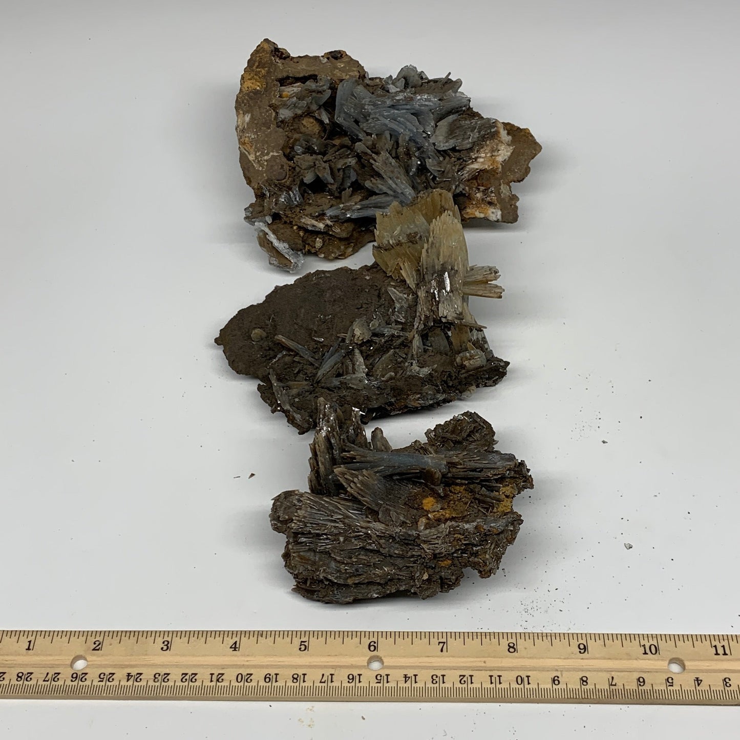 1660g, 4"-5.8", 3pcs Lot, Large Blue Barite Mineral Specimen @Morocco, B1209