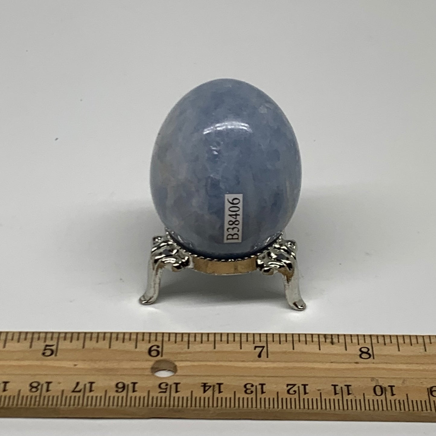 96.3g, 1.8"x1.5", Natural Blue Calcite Egg Polished Crystal @Madagascar, B38406