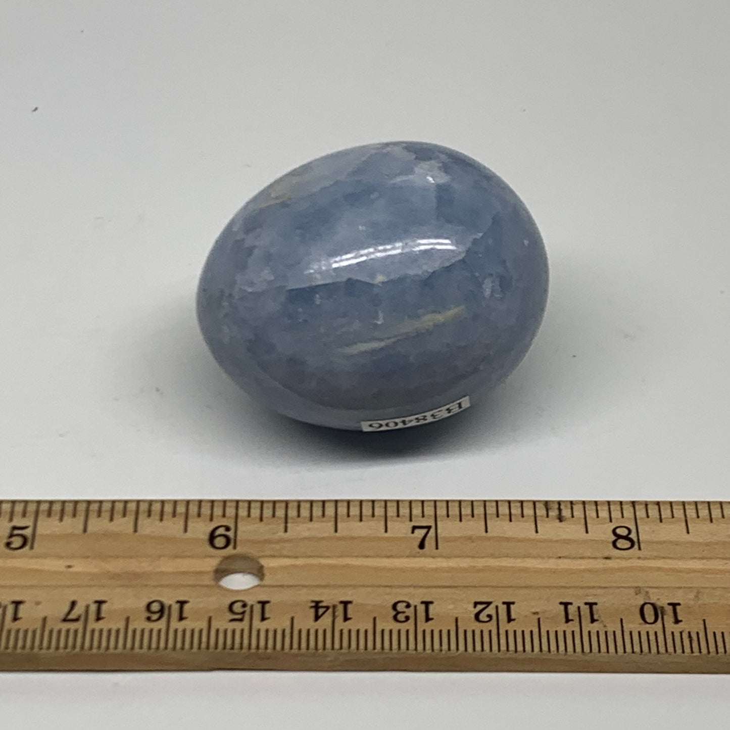 96.3g, 1.8"x1.5", Natural Blue Calcite Egg Polished Crystal @Madagascar, B38406