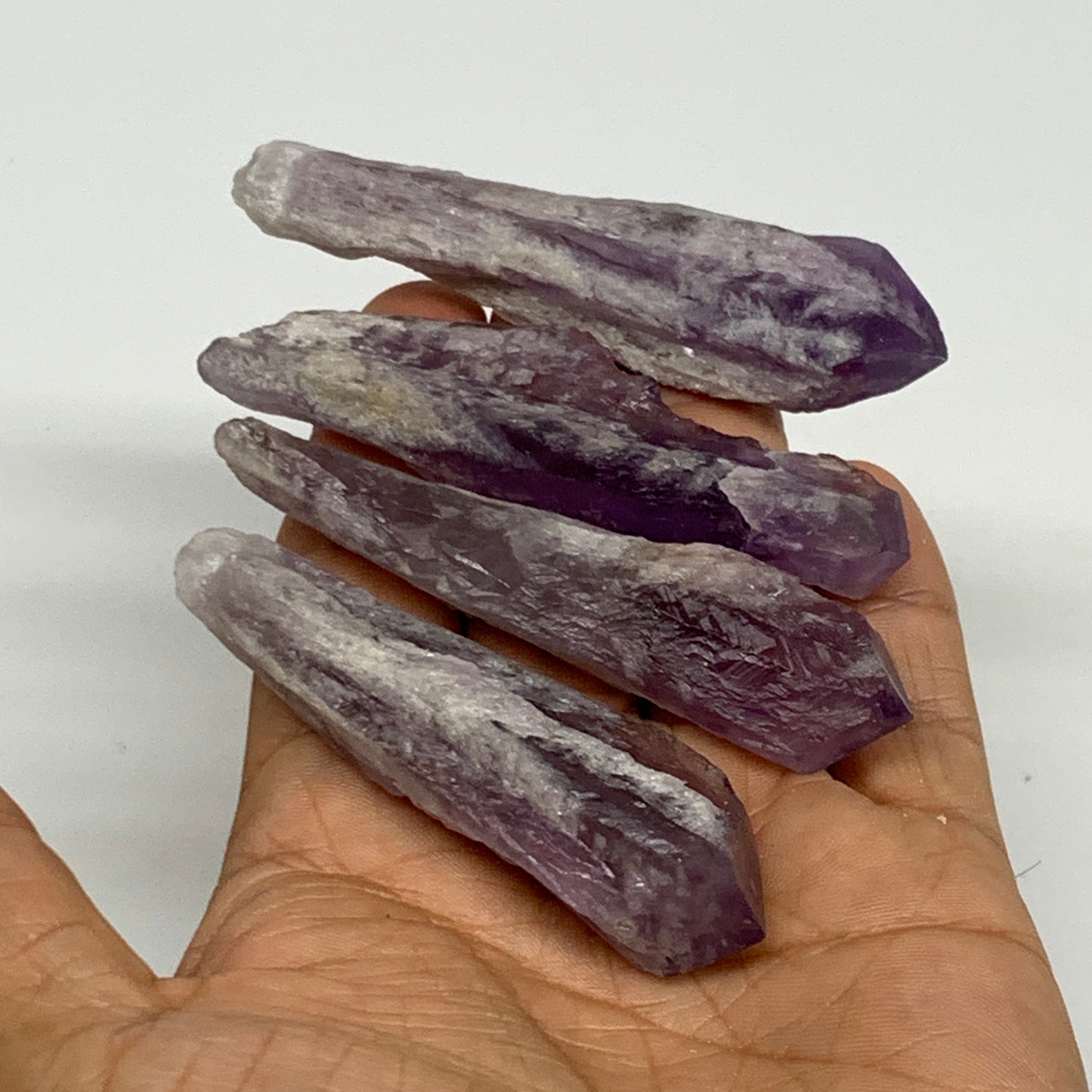 96.9g, 2.8 - 3.2", 4pcs, Amethyst Point Polished Rough lower part @Brazil, B2886