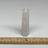 118g, 4.1"x1"x1"Natural Quartz Crystal Tower Point Obelisk @India, B31087