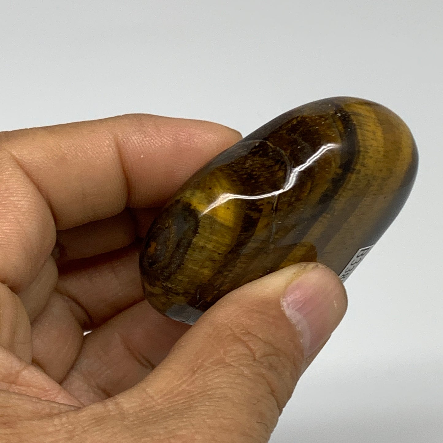 81.3g, 2"x2.2"x0.8", Tiger's Eye Heart Polished Healing Crystal @India, B33882