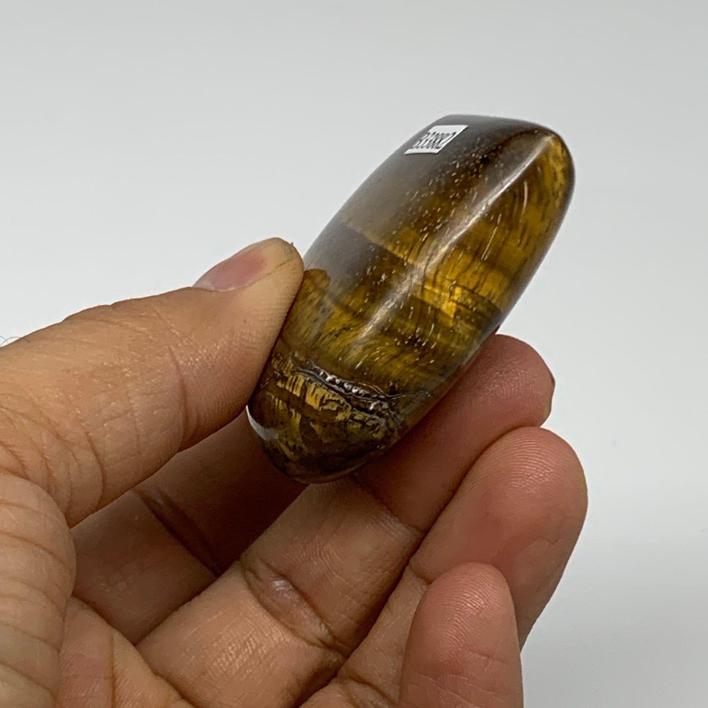 81.3g, 2"x2.2"x0.8", Tiger's Eye Heart Polished Healing Crystal @India, B33882