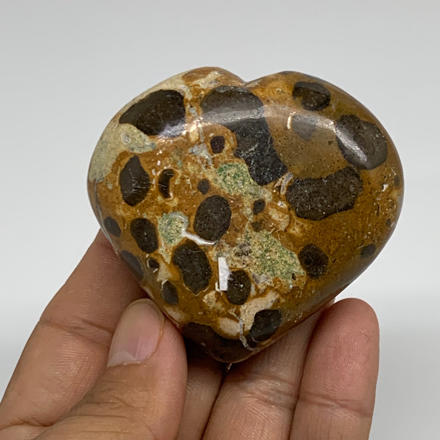 116.2g,2.2"x2.4"x0.9" Fruit Jasper Heart Polished Healing Home Decor, B35292