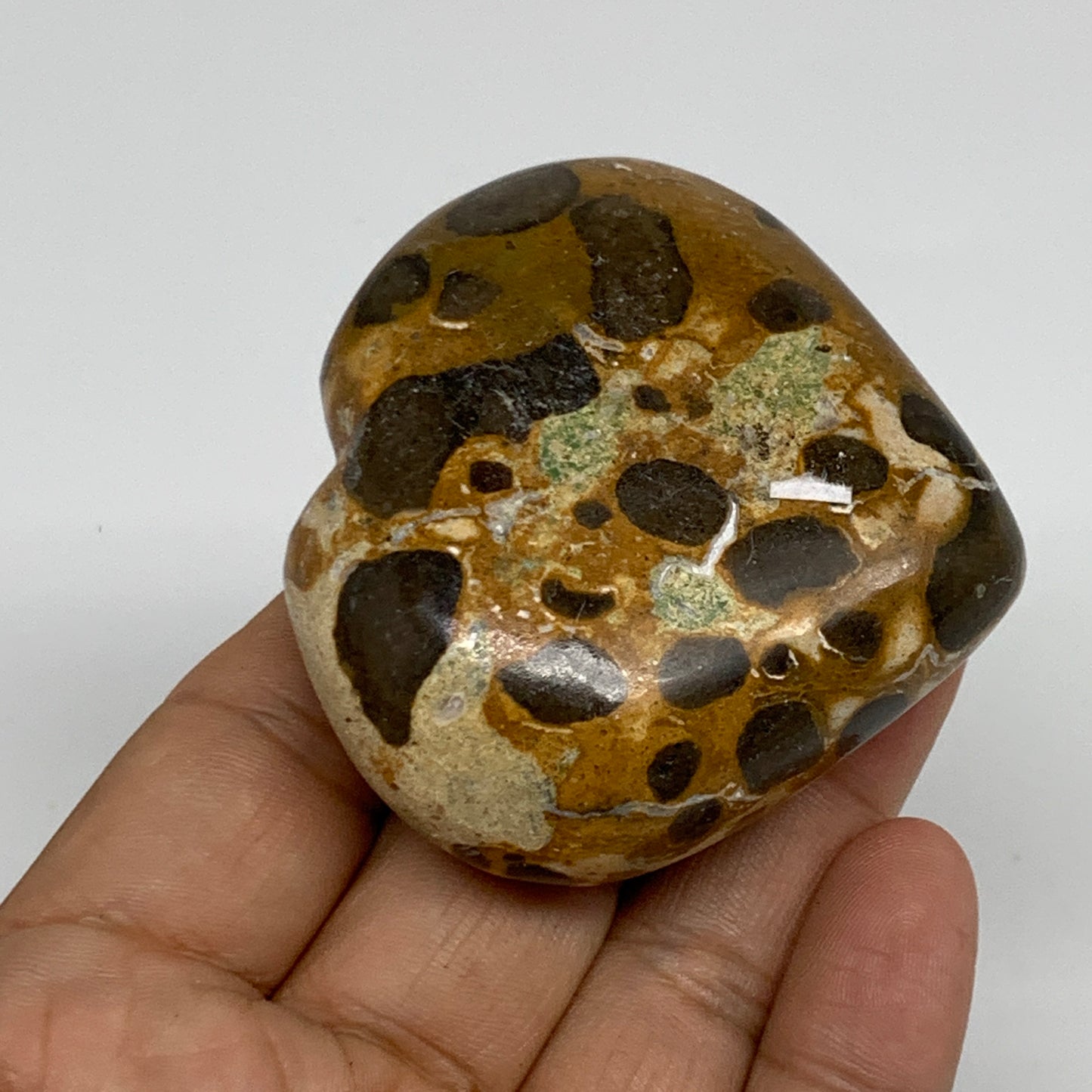 116.2g,2.2"x2.4"x0.9" Fruit Jasper Heart Polished Healing Home Decor, B35292