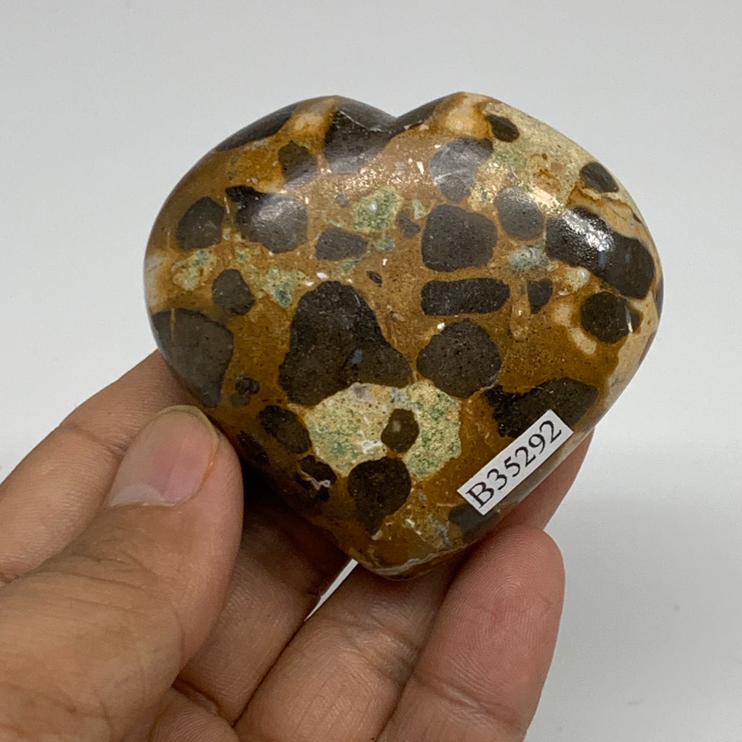 116.2g,2.2"x2.4"x0.9" Fruit Jasper Heart Polished Healing Home Decor, B35292
