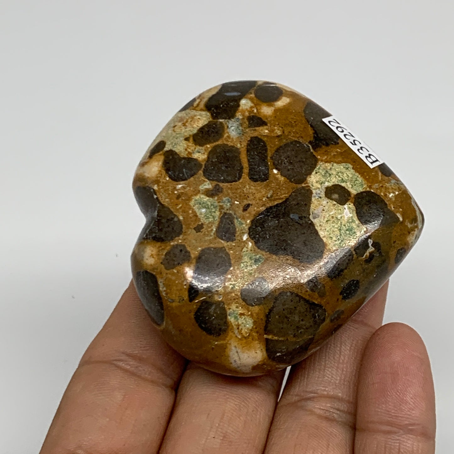 116.2g,2.2"x2.4"x0.9" Fruit Jasper Heart Polished Healing Home Decor, B35292