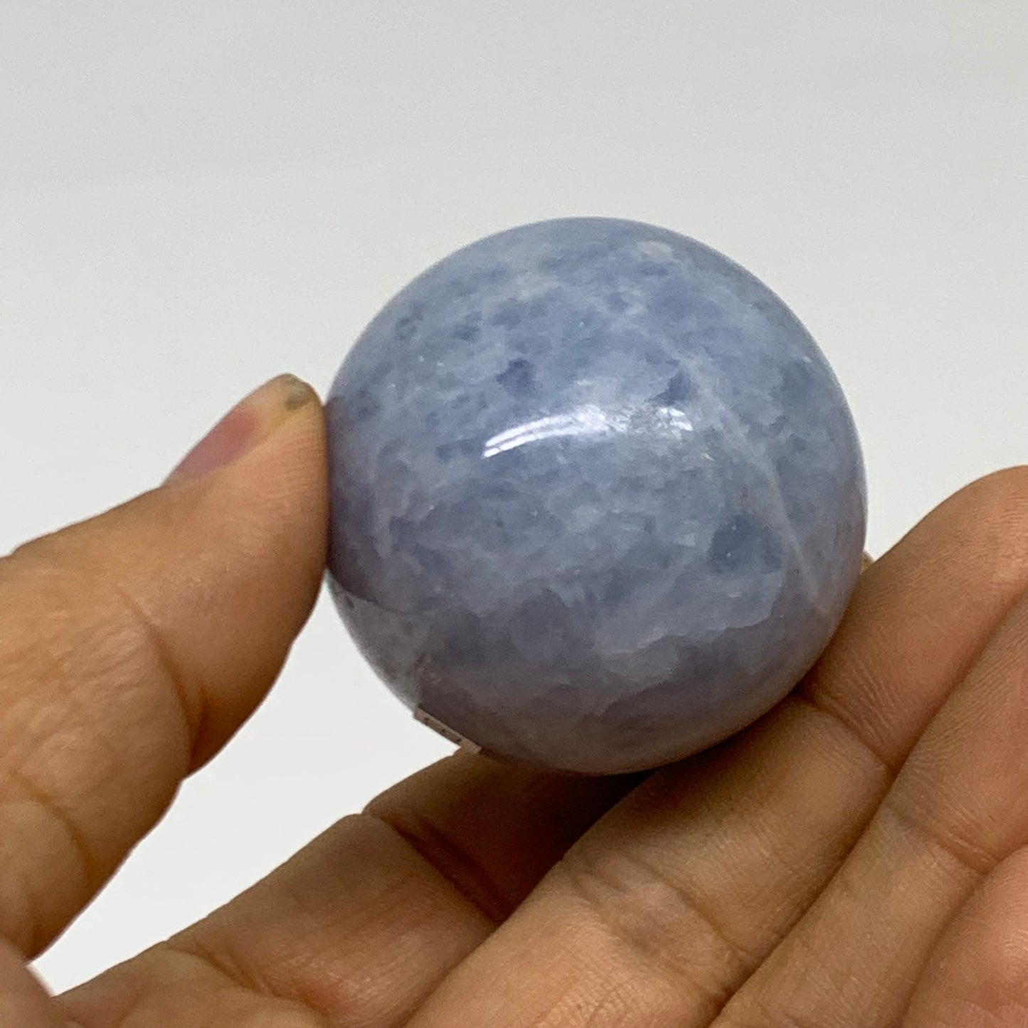 102.8g, 1.9"x1.5", Natural Blue Calcite Egg Polished Crystal @Madagascar, B38409