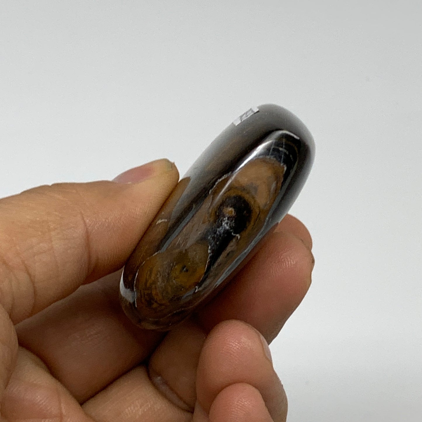 70.7g, 2"x2.1"x0.7", Tiger's Eye Heart Polished Healing Crystal @India, B33883