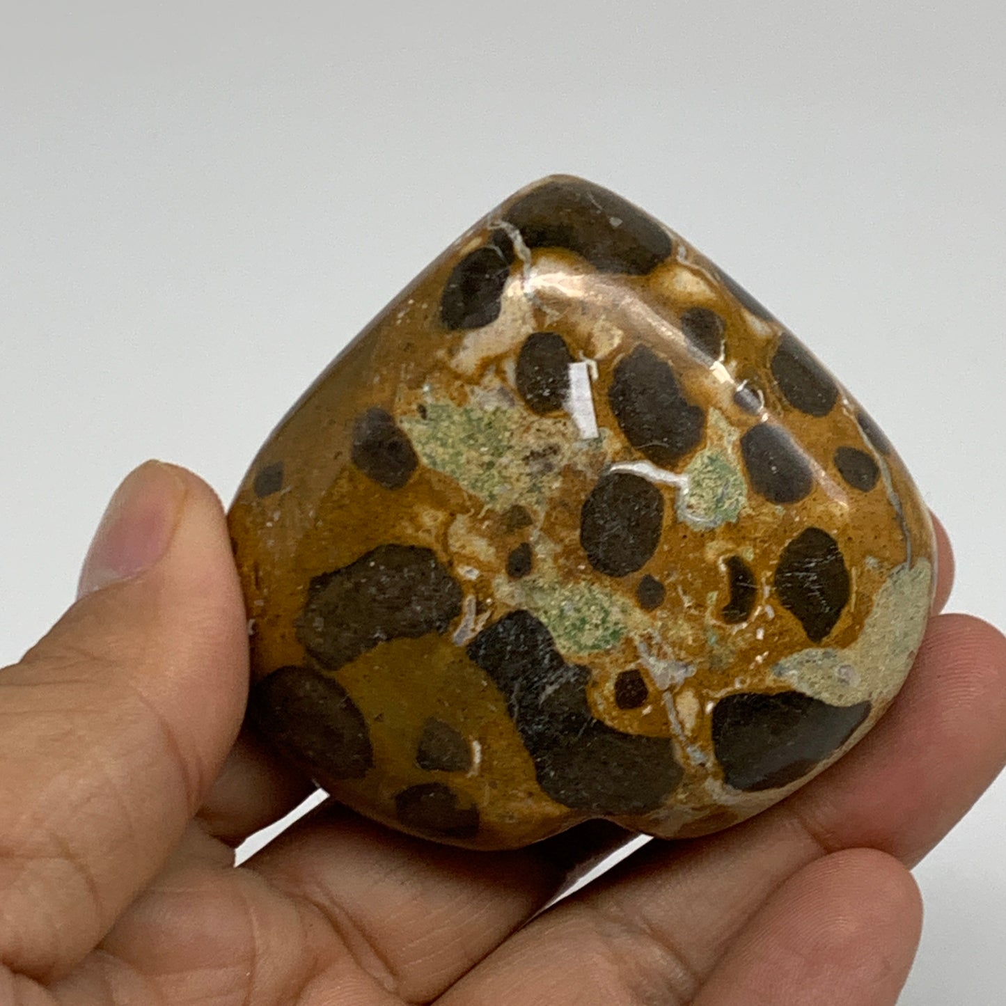 116.2g,2.2"x2.4"x0.9" Fruit Jasper Heart Polished Healing Home Decor, B35292