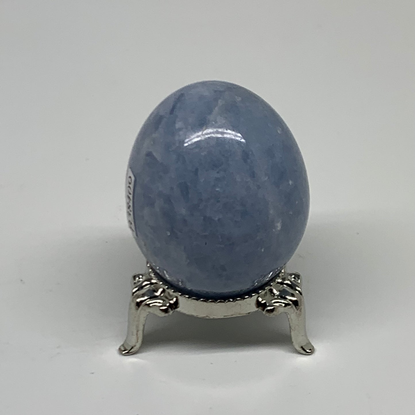 102.8g, 1.9"x1.5", Natural Blue Calcite Egg Polished Crystal @Madagascar, B38409