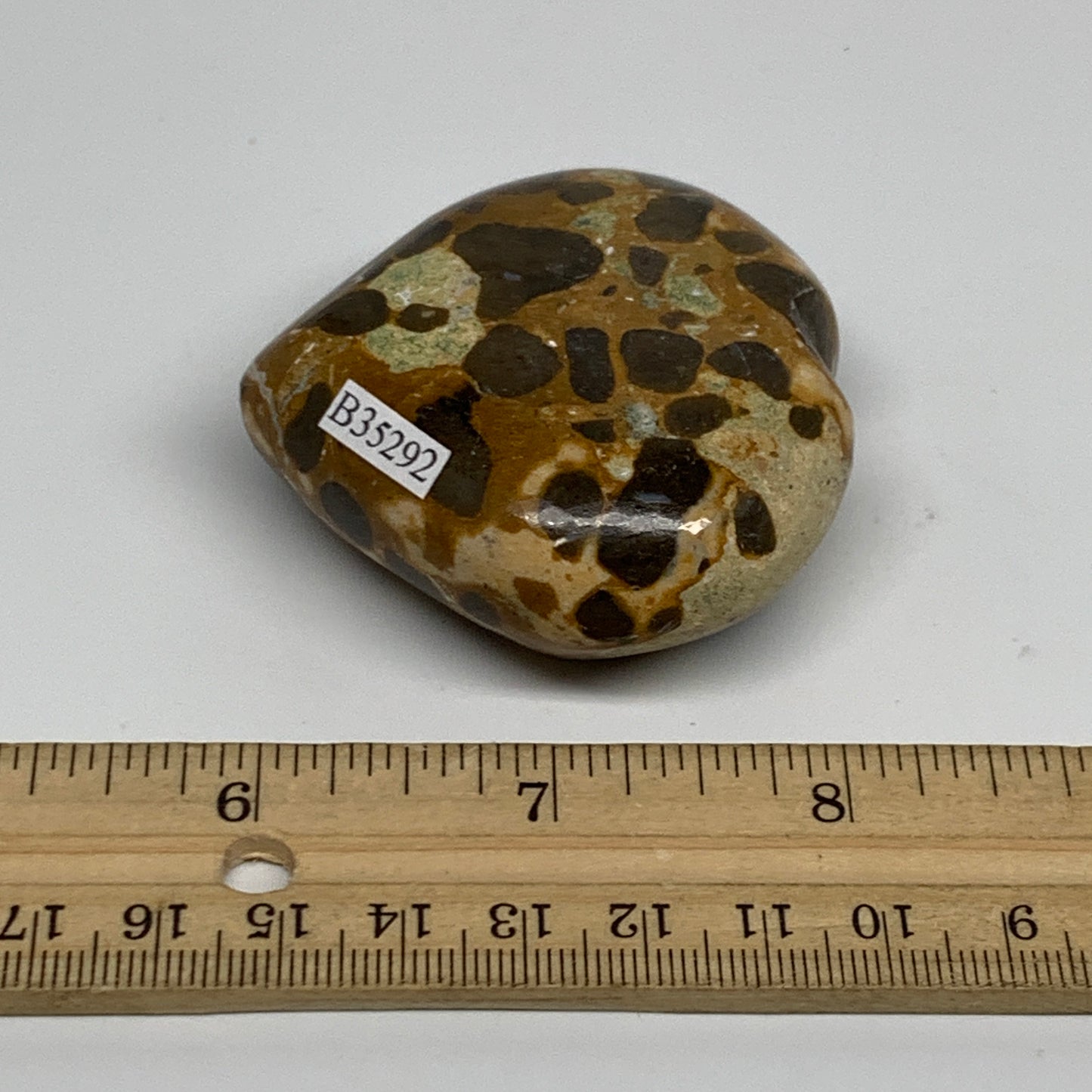 116.2g,2.2"x2.4"x0.9" Fruit Jasper Heart Polished Healing Home Decor, B35292