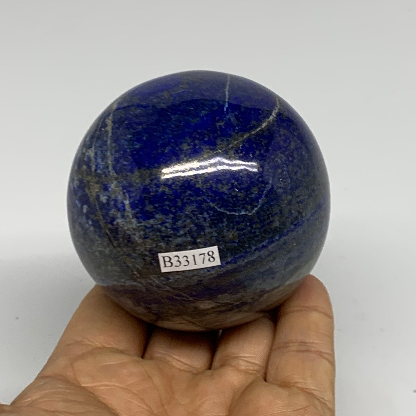 1.09 lbs, 2.7" (67mm), Lapis Lazuli Sphere Ball Gemstone @Afghanistan, B33178