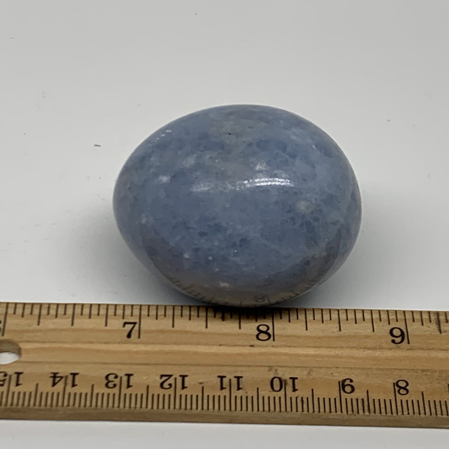 102.8g, 1.9"x1.5", Natural Blue Calcite Egg Polished Crystal @Madagascar, B38409