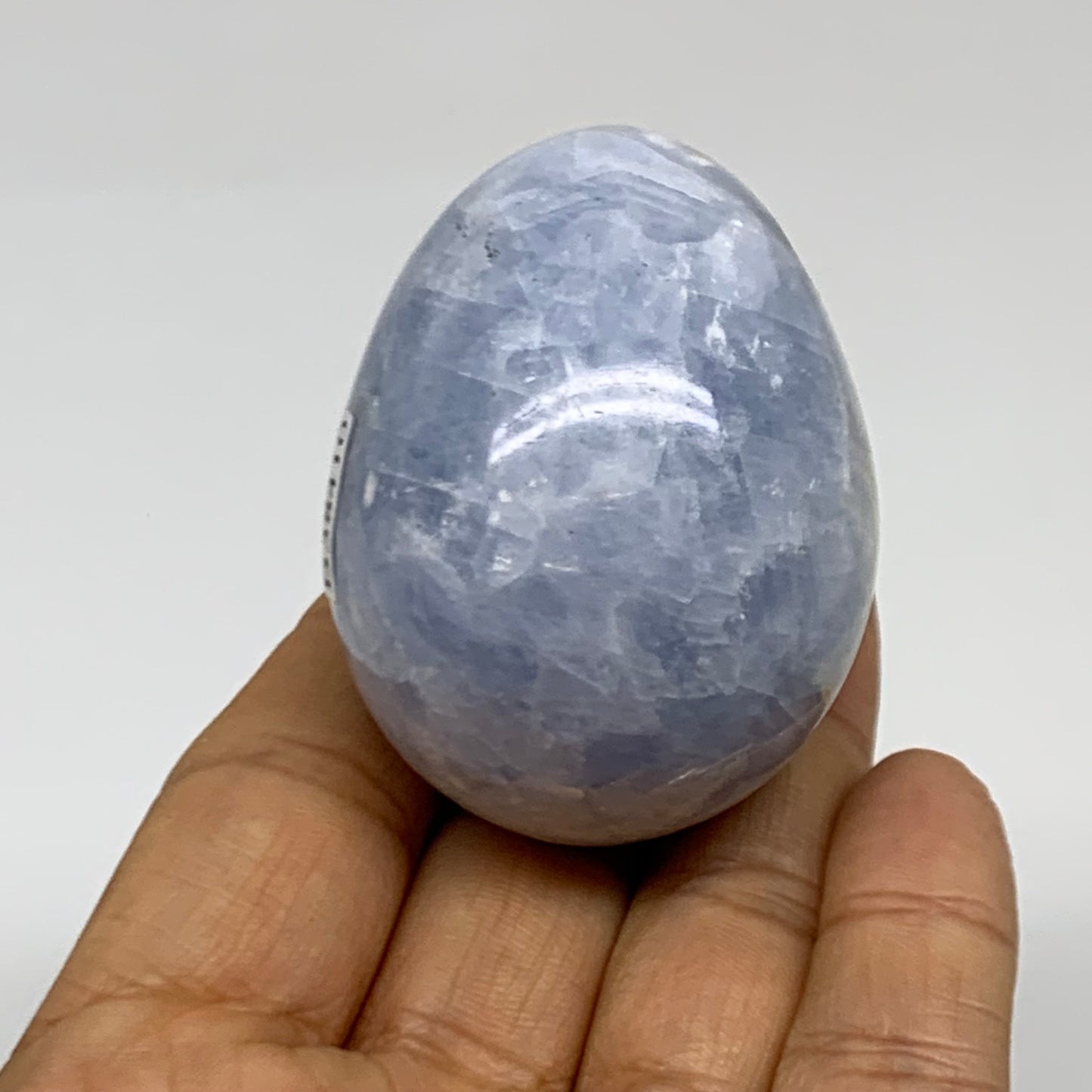 127g, 2.1"x1.6", Natural Blue Calcite Egg Polished Crystal @Madagascar, B38410