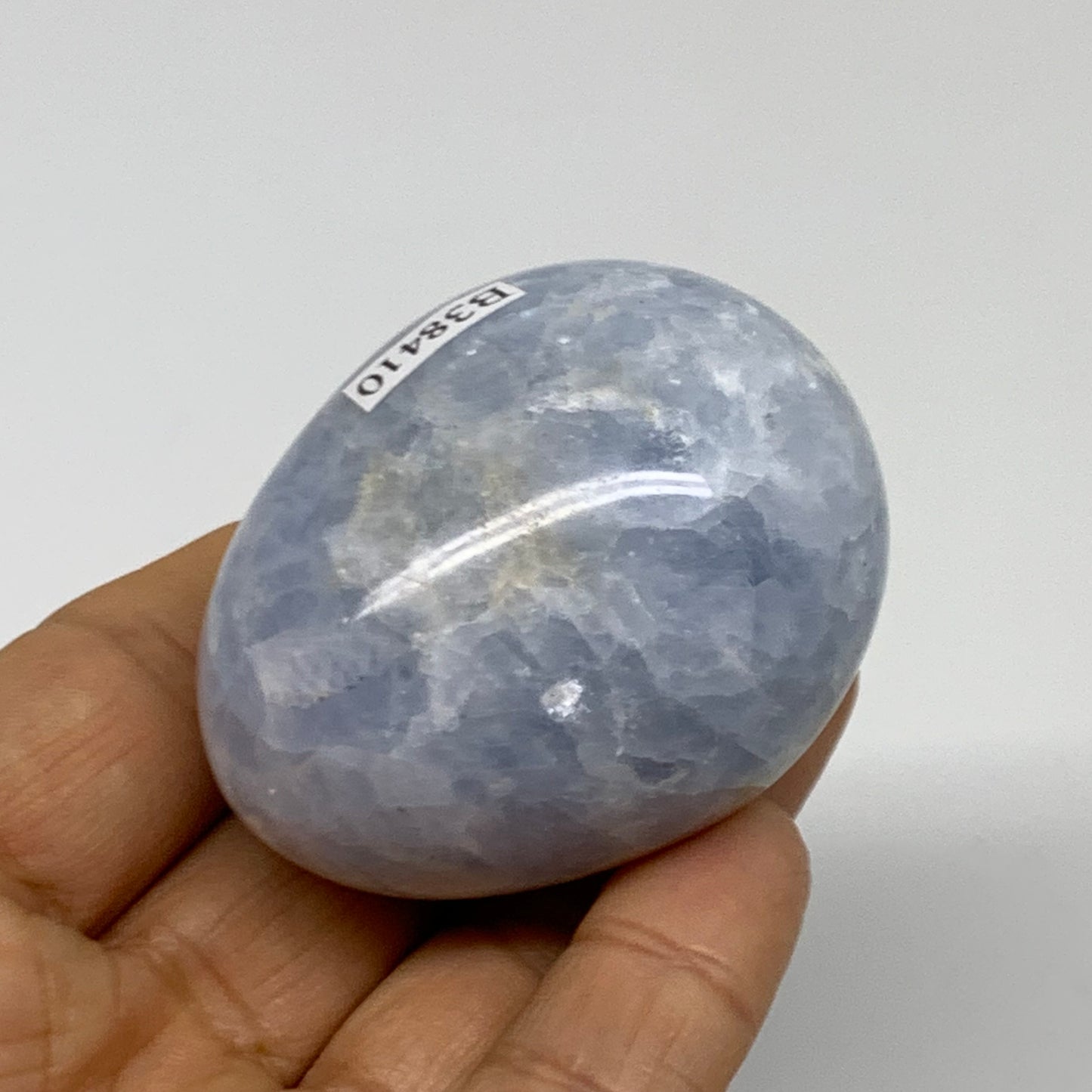 127g, 2.1"x1.6", Natural Blue Calcite Egg Polished Crystal @Madagascar, B38410