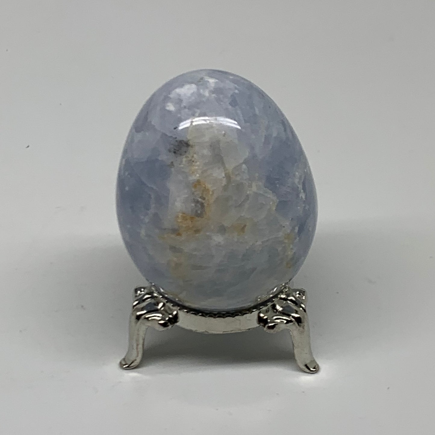 127g, 2.1"x1.6", Natural Blue Calcite Egg Polished Crystal @Madagascar, B38410
