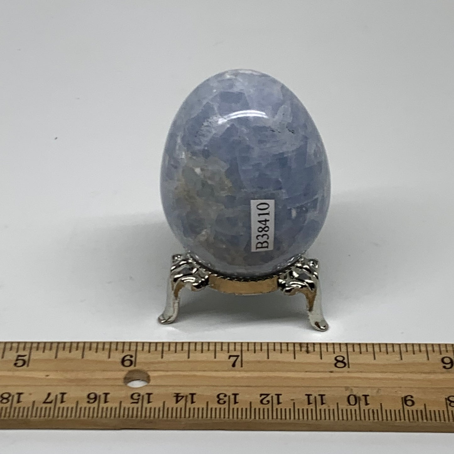 127g, 2.1"x1.6", Natural Blue Calcite Egg Polished Crystal @Madagascar, B38410