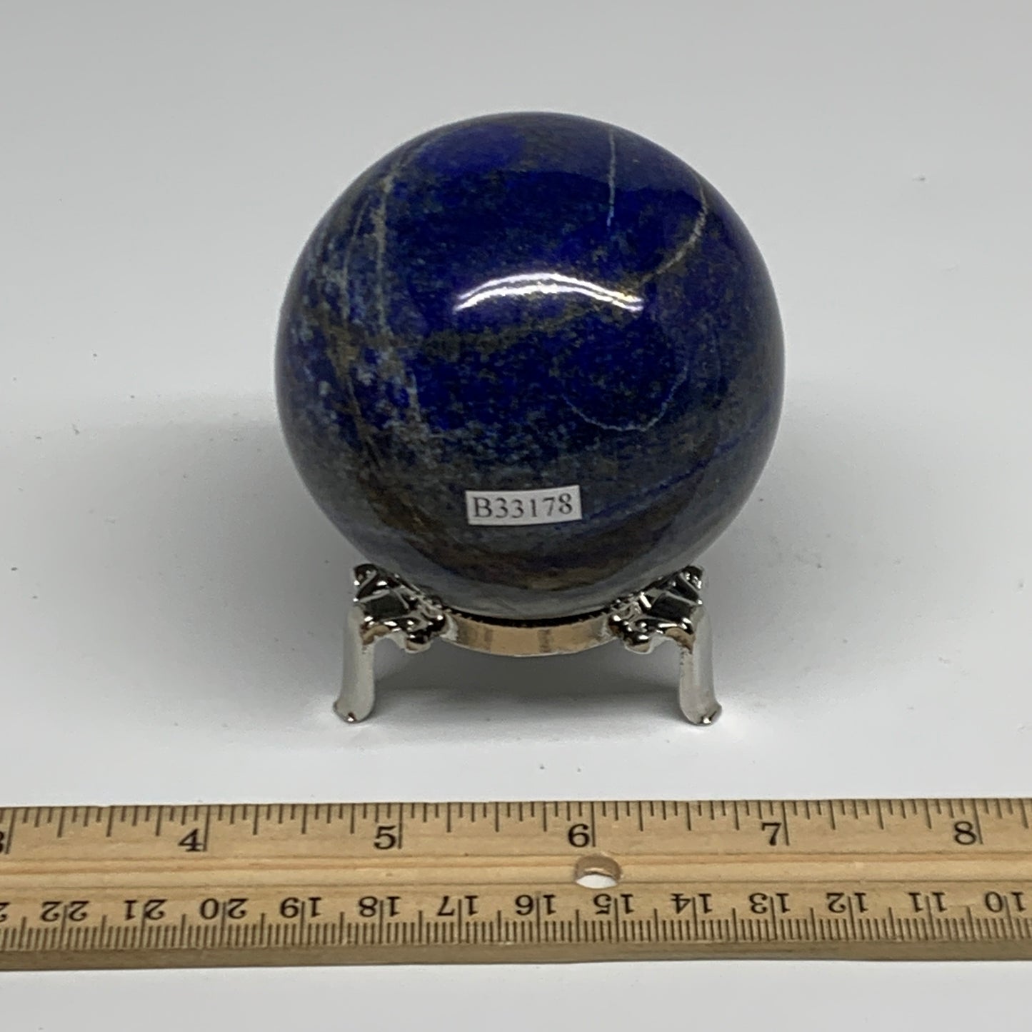 1.09 lbs, 2.7" (67mm), Lapis Lazuli Sphere Ball Gemstone @Afghanistan, B33178