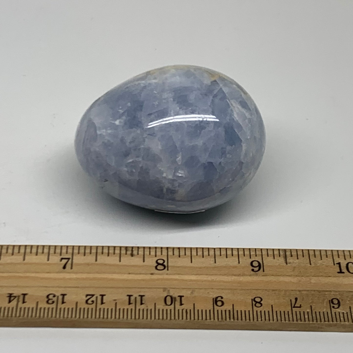 127g, 2.1"x1.6", Natural Blue Calcite Egg Polished Crystal @Madagascar, B38410