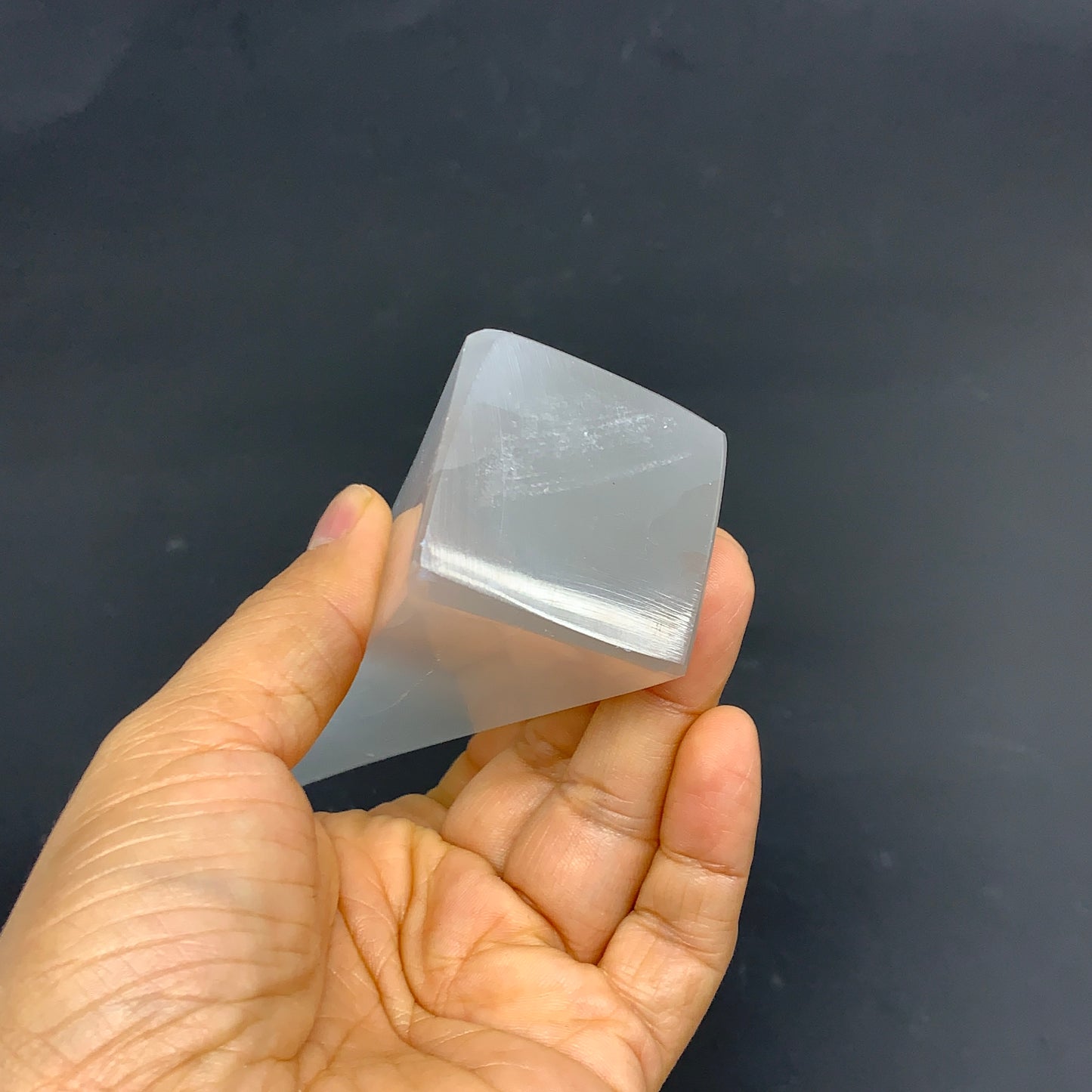 244.5g, 7.5"x1.6", Selenite (Satin Spar) Crystal Crystal Tower Point,B35947