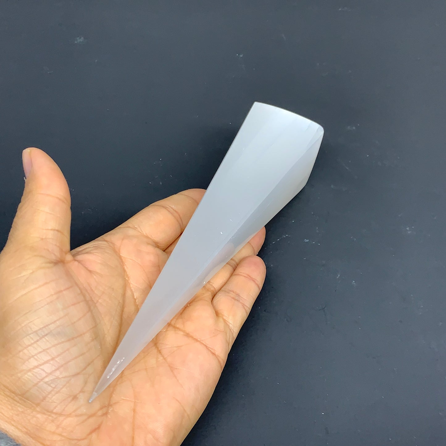 244.5g, 7.5"x1.6", Selenite (Satin Spar) Crystal Crystal Tower Point,B35947